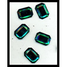 Emerald Green Rectangle Flatback 